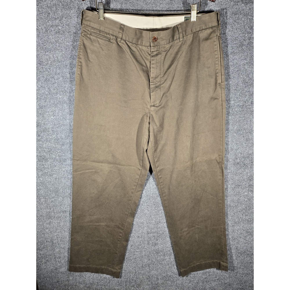 Filson Chino Pants Mens 38x32 Brown Olive Straight Leg Casual Made in Macau